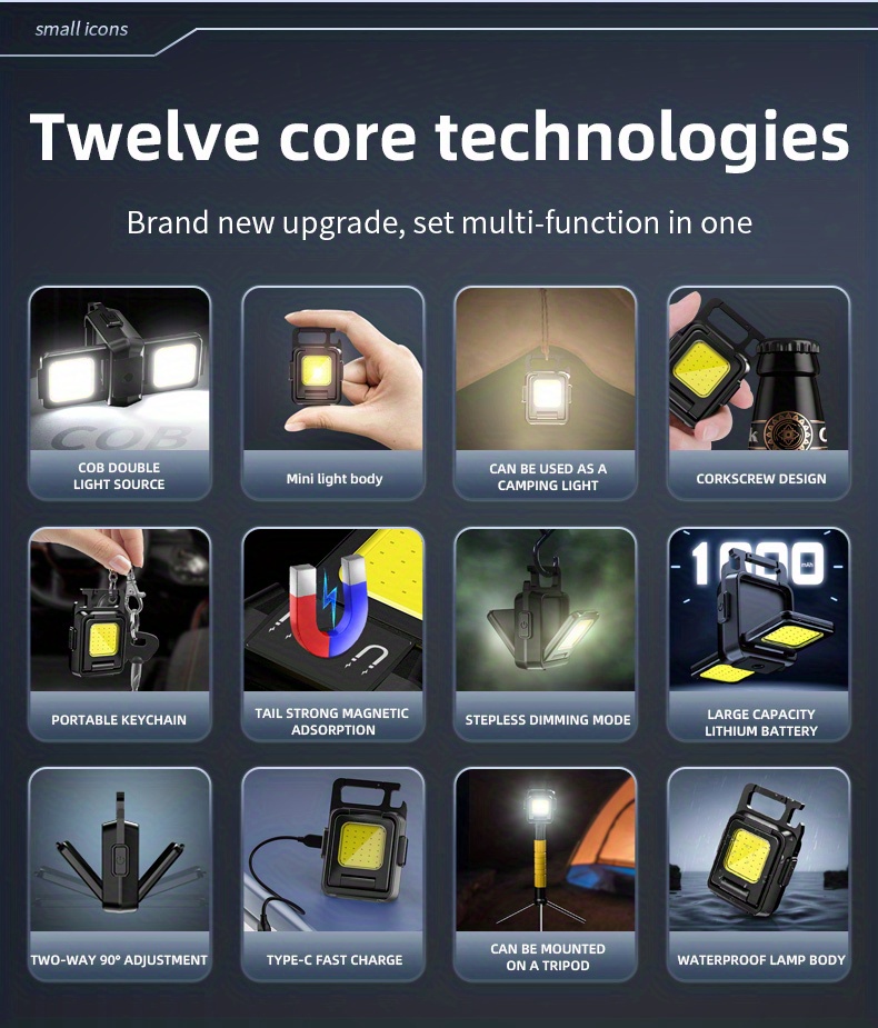 Multifunctional-1000Lm-Super-Brightness-Flashlight-Type-C-Fast-Charge-Waterproof-Mini-Portable-Weigh-1996418